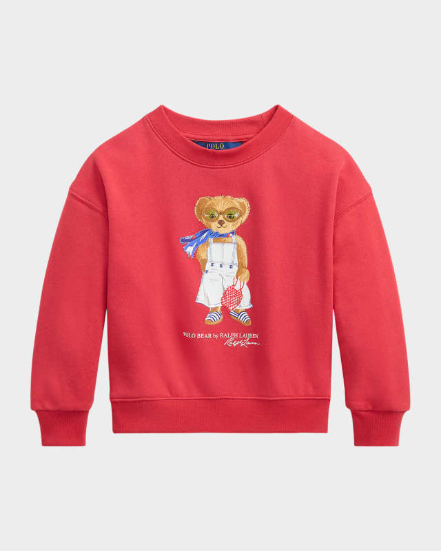Girl's Polo Bear Terry Sweatshirt, Size 2-6X